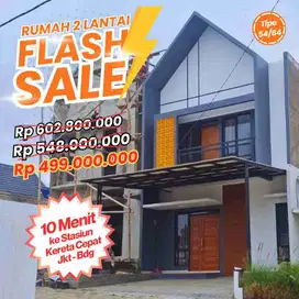 Rumah Asri 1 Unit Terakhir Harga Flash Sale, Strategis dekat Stasiun Kereta Cepat