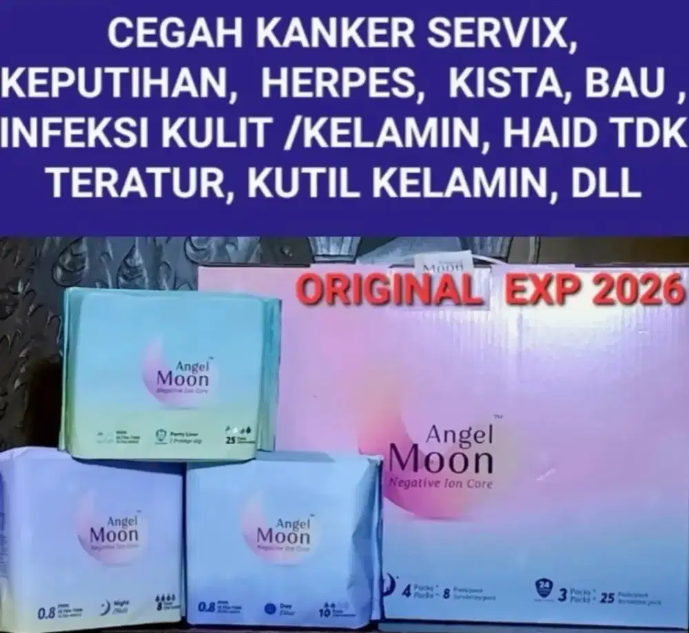 Jual pembalut kesehatan Angelmoon ion negarif exp 2028