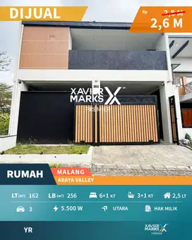 Rumah Estetik Mewah 2 Lantai + Rooftop Di Araya Valley Malang