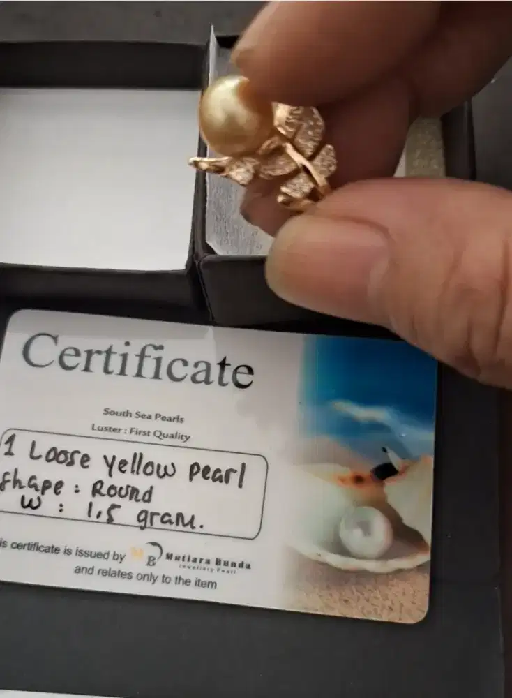 Murah cincin mutiara cantik ada memo dan suratnya