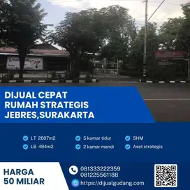 Tanah Super Strategis Jebres Solo! 2607m² + Bangunan,