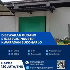 Disewakan Cepat! Gudang 540m² di Kwarasan, Akses Kontainer