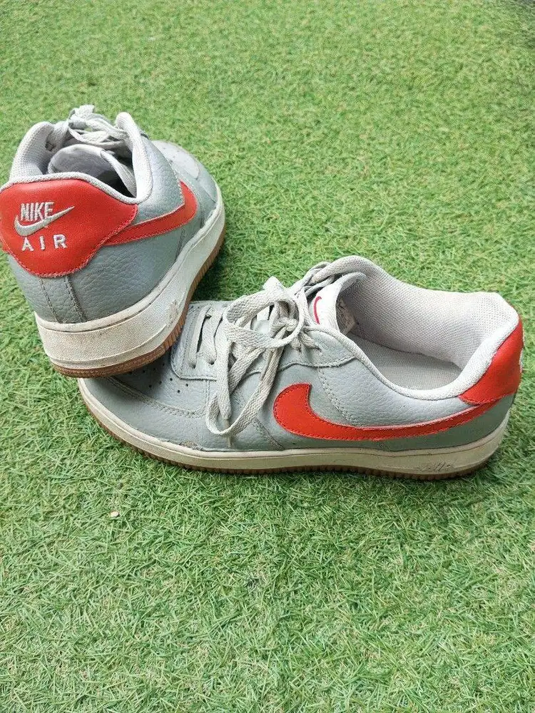 Nike AF1 Low Grey university Red Mens
