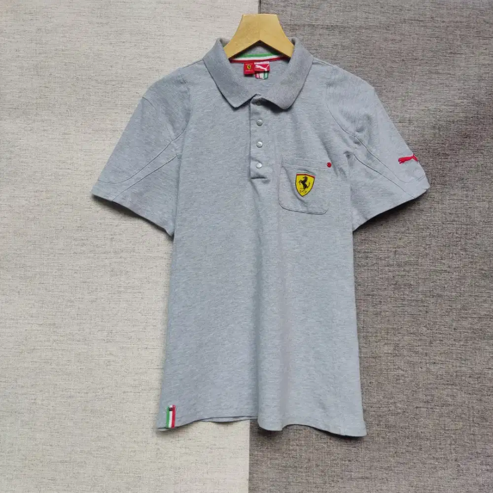 Kaos polo shirt Puma x Ferrari colour Grey Size XXL Fit L