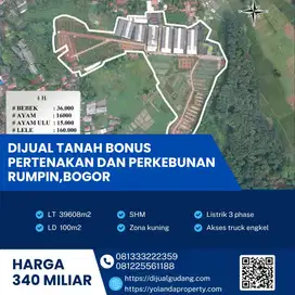 Dijual Lahan Bonus Pertenakan dan Perkebunan Rumpin,Bogor  4 Ha