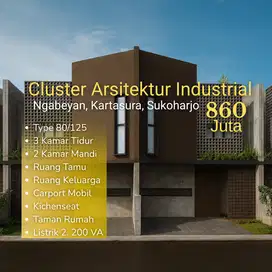 SOLO; Rumah Modern Industrial di Kartasura, 5 menit Pintu Toll Banyudono