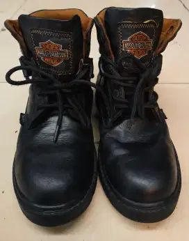 sepatu safety harley davidson wood size 41 kulit asli