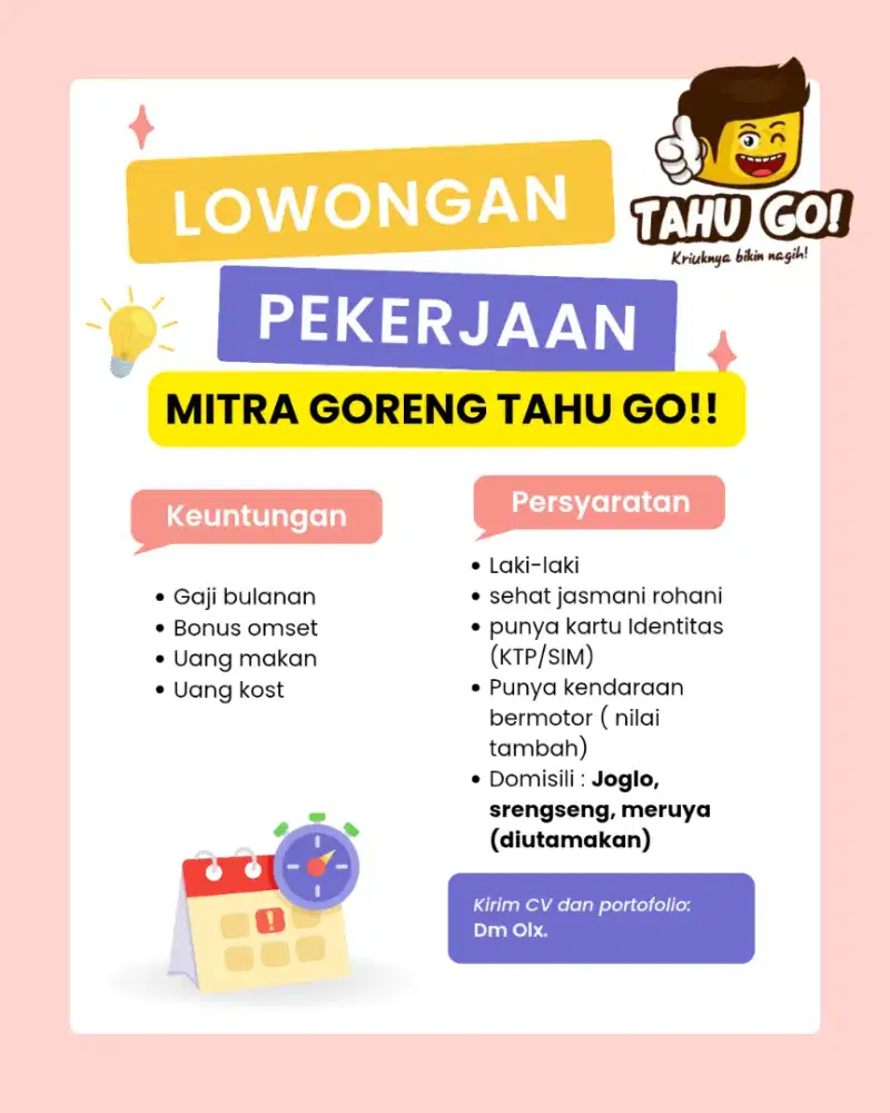 DICARI MITRA GORENG TAHU GO!