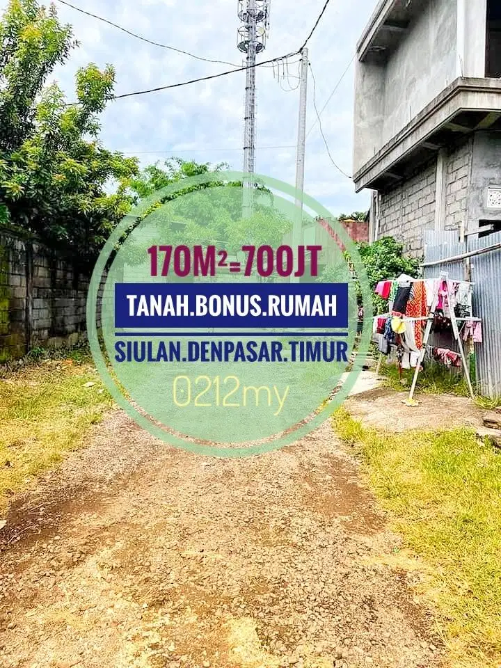 Jual Tanah bonus Rumah di Siulan Denpasar Timur Bali