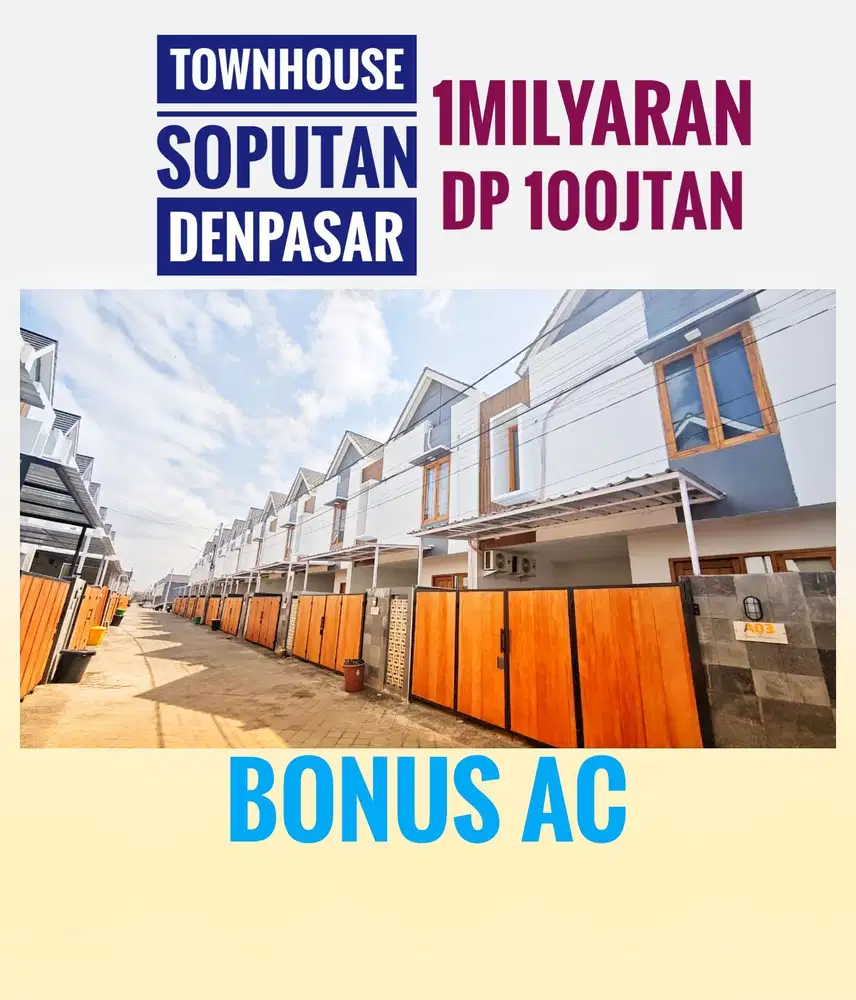 Jual Townhouse Cluster Onegate dekat Seminyak Denpasar Bali