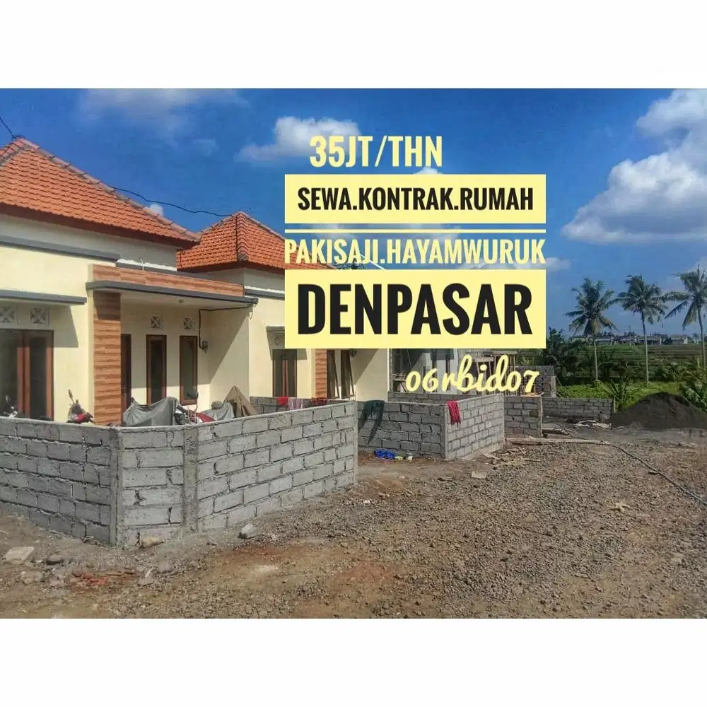 Kontrak sewa rumah baru 2 kamar Pakisaji sanur renon denpasar bali