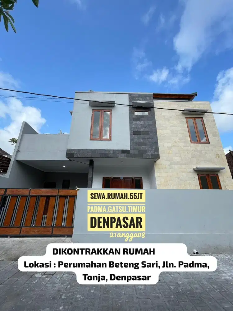 Kontrak sewa for rent rumah 3 kamar Padma Tonja Gatsu Denpasar Bali
