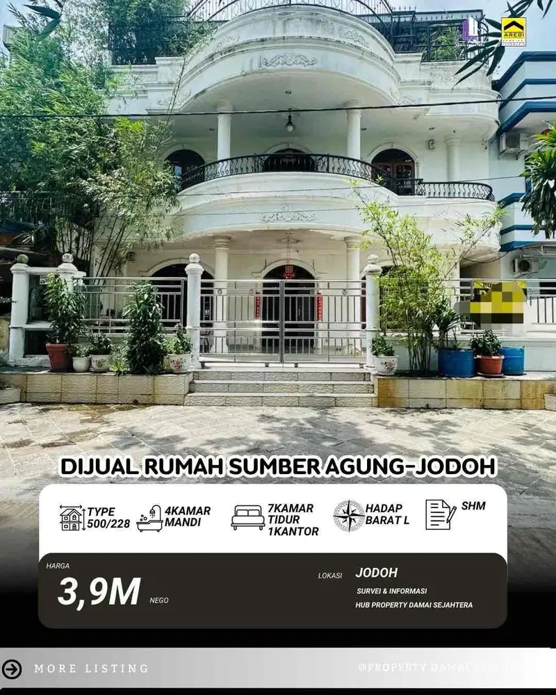 Dijual Rumah Hak Milik Komplek Sumber agung Jodoh