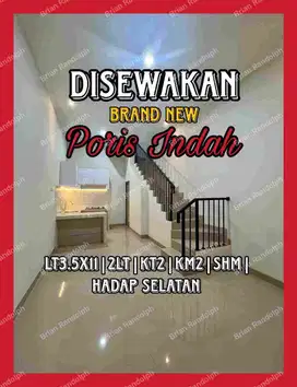 I Disewakan rumah brand new siap huni 2 lantai area poris indah