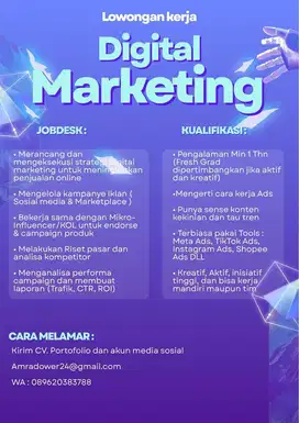 LOWONGAN DIGITAL MARKETING
