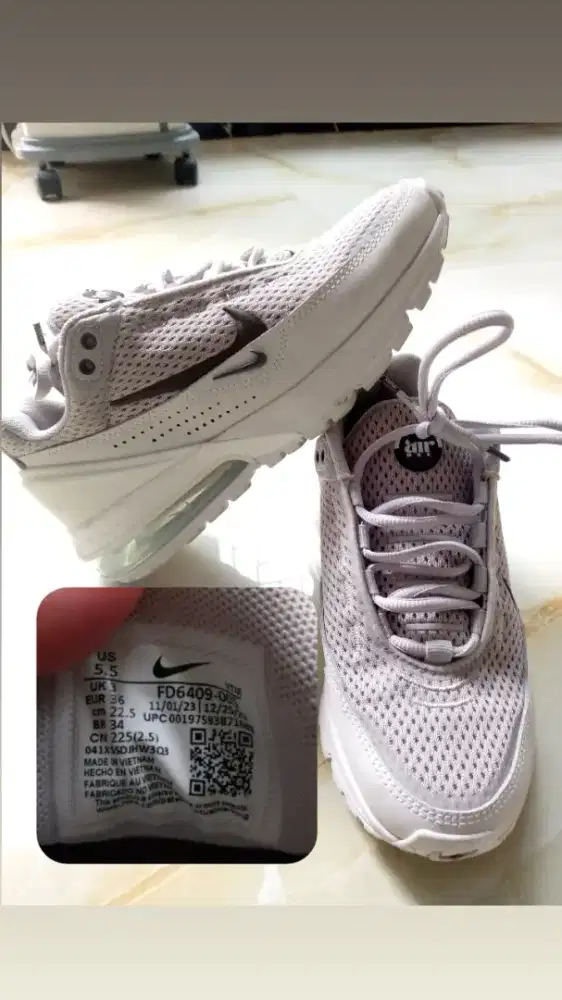 nike airmax size 36 kecil