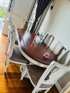 Meja makan kayu jati 6 siter