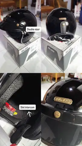 NJS NX 2 helm RETRO NJS hitam glosy