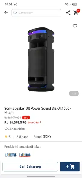 Ready stok speaker ulty power sound  sony