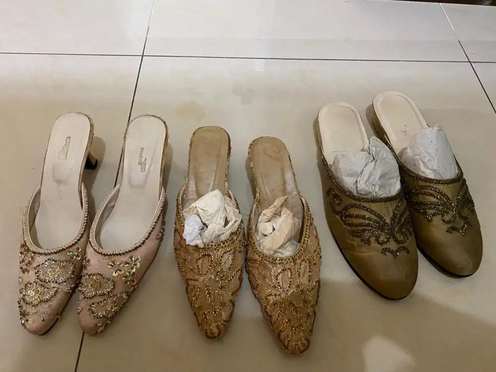 Sepatu penganten payet bagus mulus