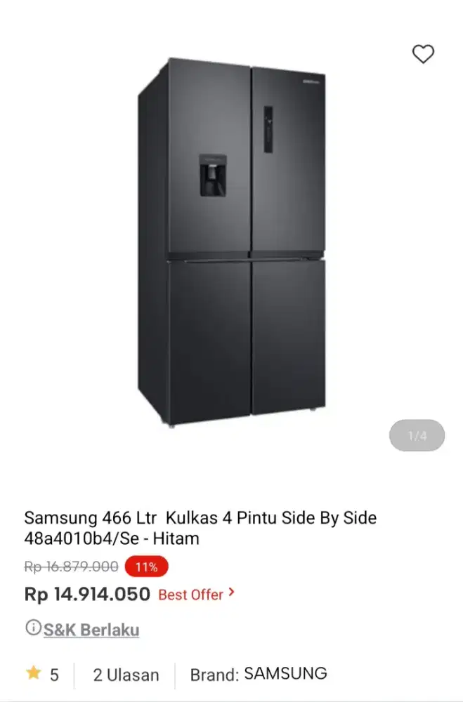 Kulkas samsung + water dispenser