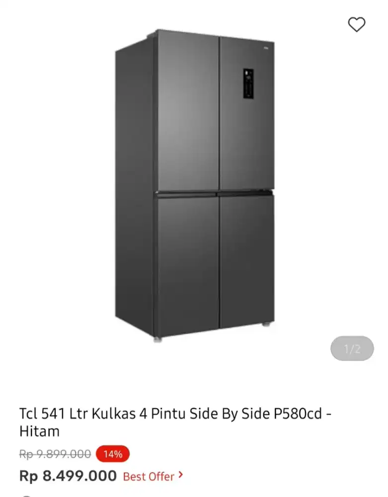 KULKAS TCL SBS 4 PINTU 541 liter