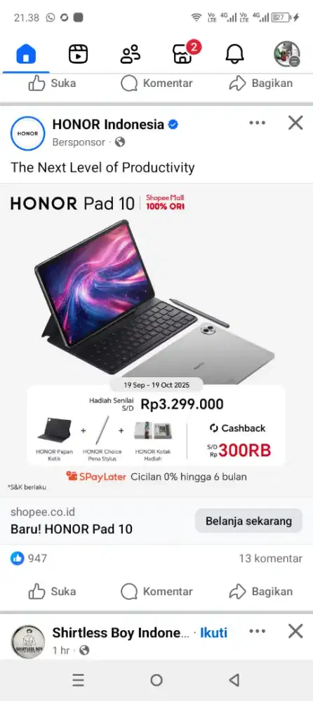 JUAL CEPAT TABLET LAYAR BESAR BISA KREDIT