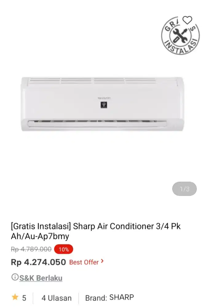 PROMO KREDIT SHARP AC 3/4PK