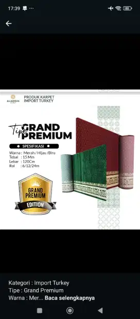 Karpet Masjid tipe Grand Premium