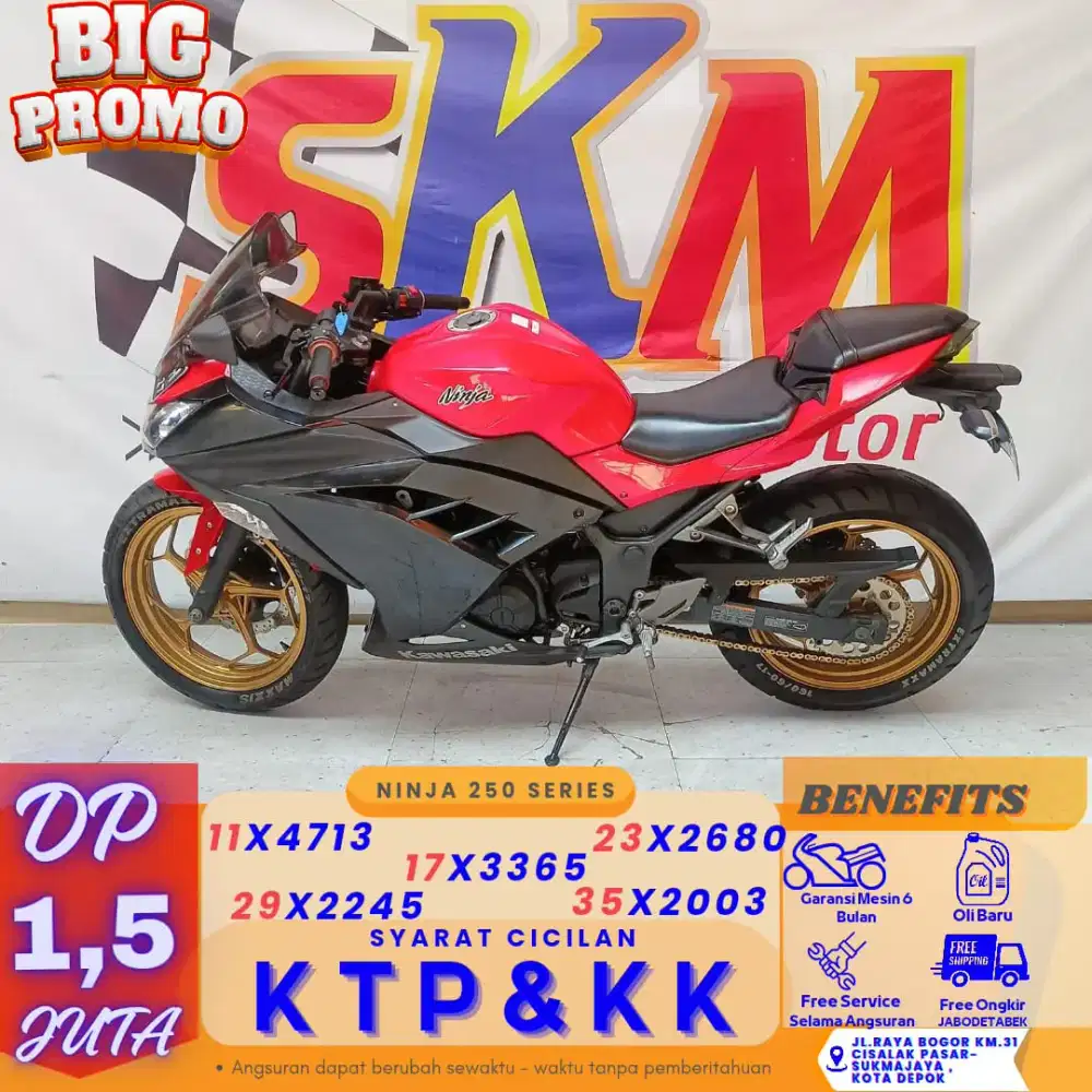 PROMO DP JADI 900rb aja geng Kawasaki Ninja250 th 2017 cash/credit
