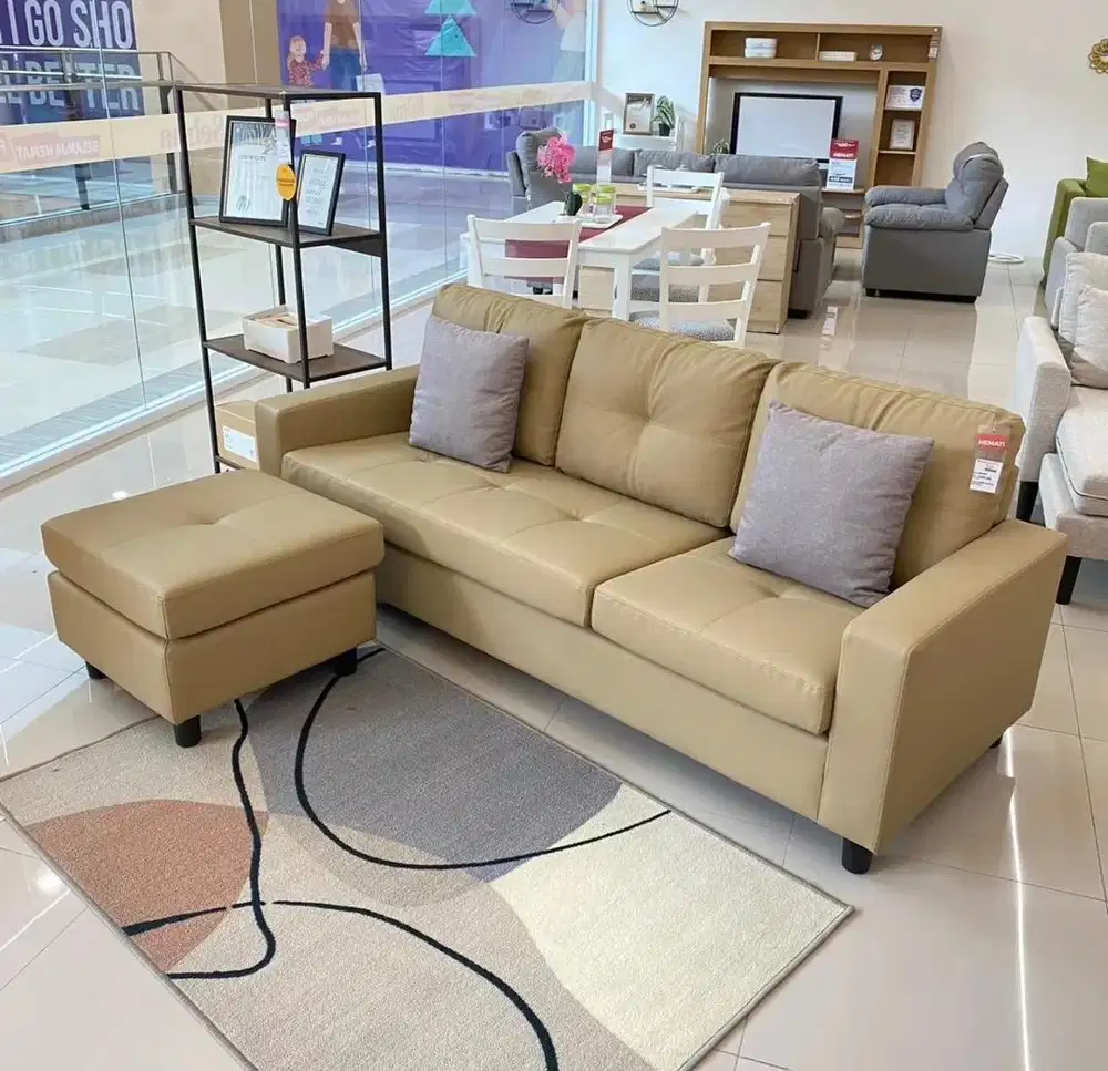 Sofa L bahan sintetis murah