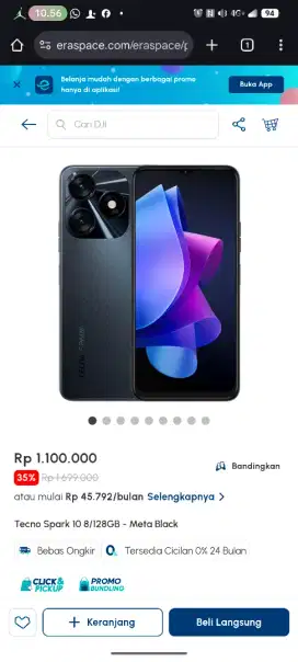 tecno spark 10 cicilan tanpa kartu kredit