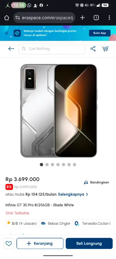 infinix gt30 cicilan tanpa kartu kredit