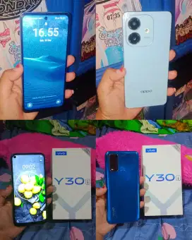 Vivo y30i ram 4/64 Fullset & Oppo a3x ram 4+4/64 Nomines