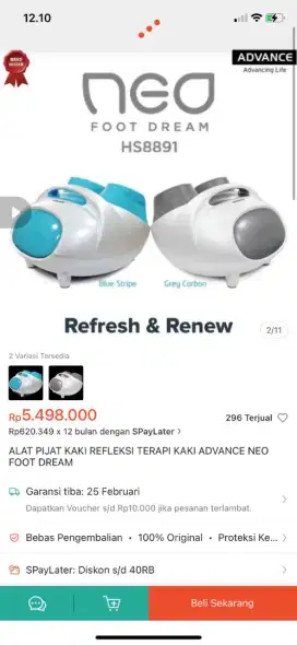 Alat Pijat Kaki Merk Advance Neo Foot Dream HS8891