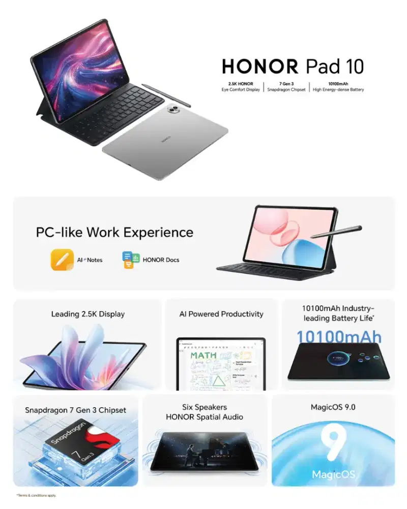 TABLET HONOR PAD 10 SERIES (12.1 inch) free keyboard & pencil