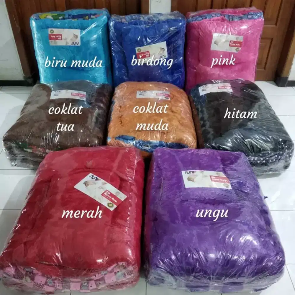 Kasur lipat bulu bonus 2 bantal