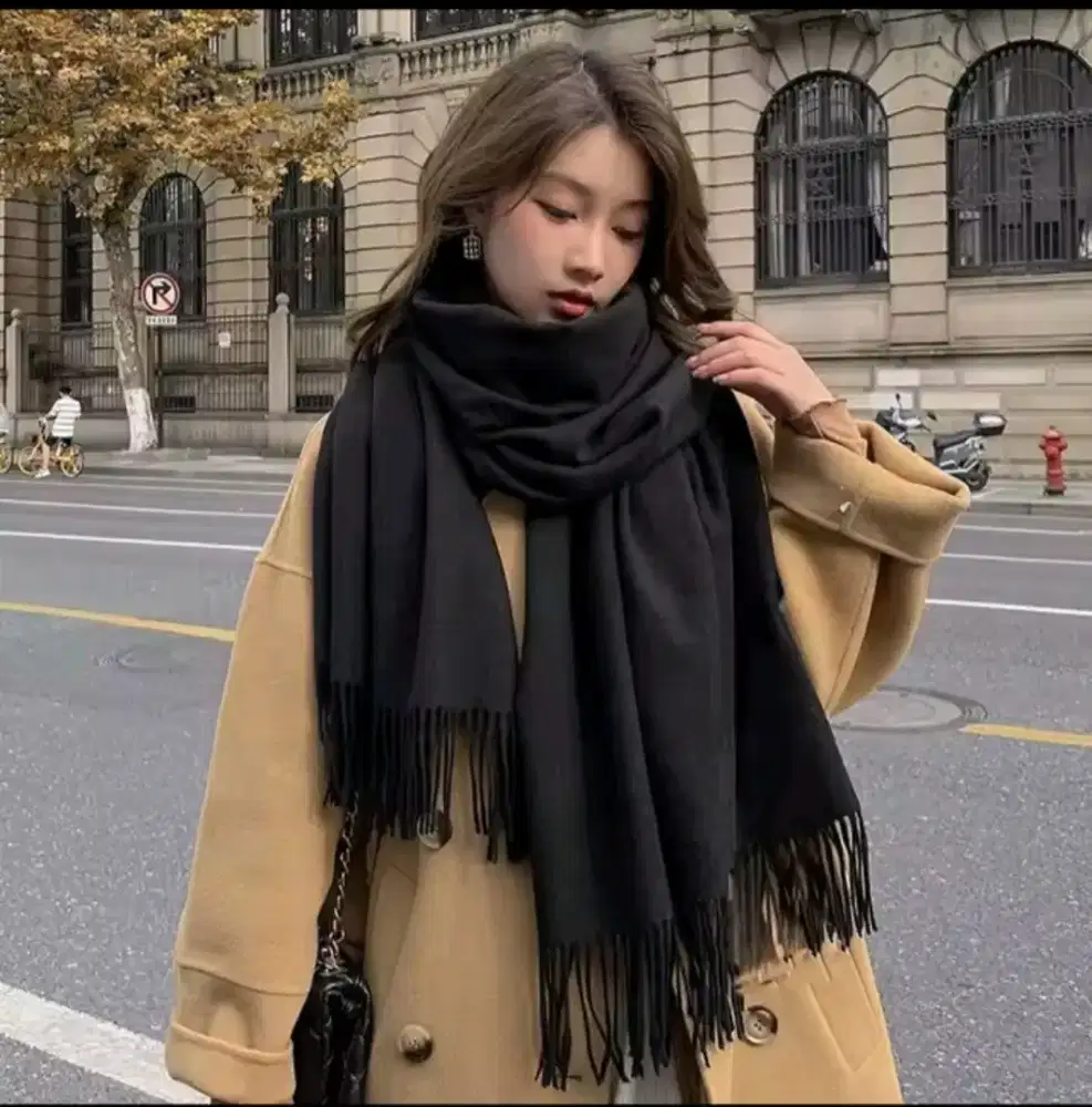 Syal Pashmina Polos Cashmere Elegan