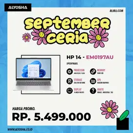 Laptop Grafis murah HP 14 EM0197AU Ryzen 3 7320U 8GB SSD 256GB 14″ w11