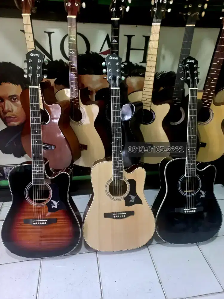 Gitar Jumbo Ibanez cutway ivory premium