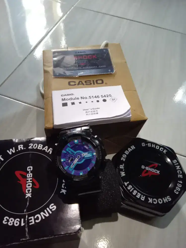 (ORIGINAL 100%) CASIO G SHOCK GA -110.WARNA HITAM BIRU UNGU