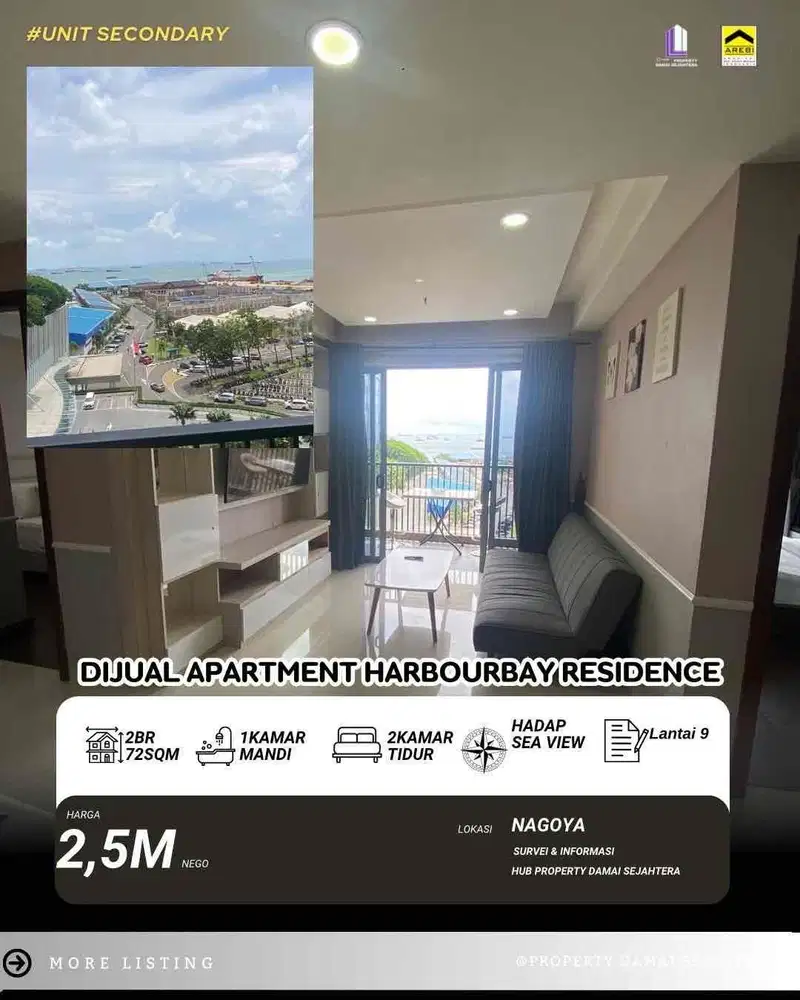 Dijual Apartment two bedroom harbourbay residence