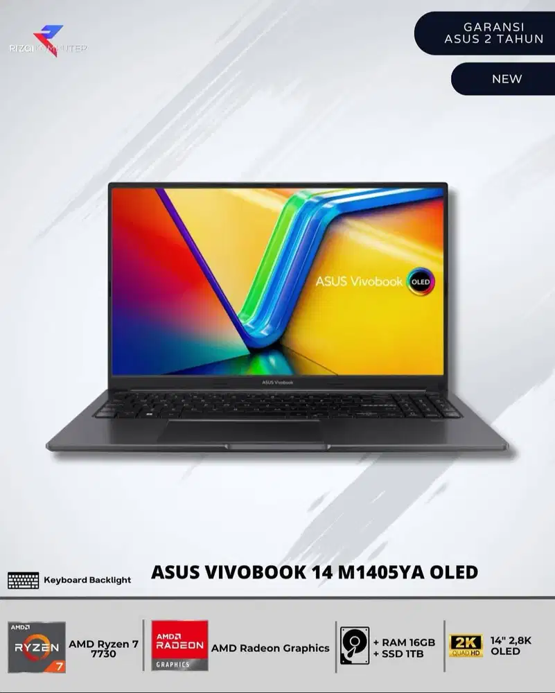 Asus VivoBook 14 M1405YA OLED AMD Ryzen 7 7730 Ram 16GB SSD 1TB