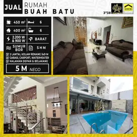 5M nego Dijual cepat Rumah Buah Batu  lt 450 lb 400 ada kolam renang