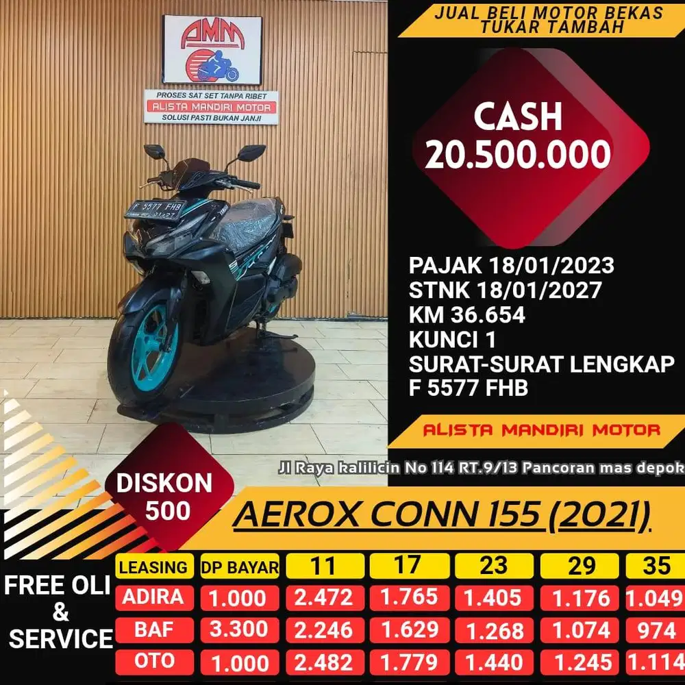 YAMAHA AEROX CONN TH 2021 BISA BAYAR VIA CC / PAYLATER