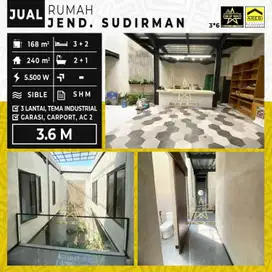 3,6 M nego Dijual cepat rumah 3 lantai di jalan sudirman  lt 168 lb 240