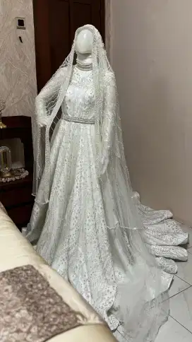GAUN PUTIH PENGANTIN BALLGOWN 1× PAKAI