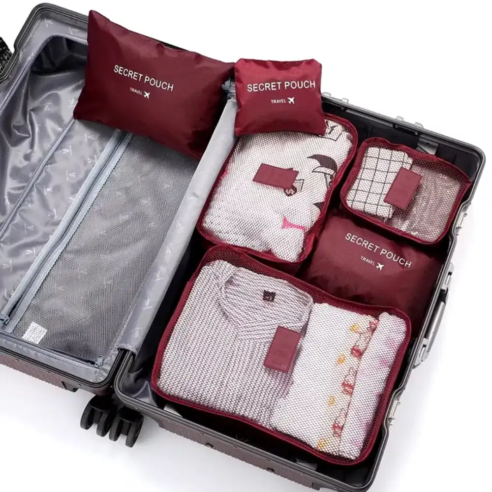 Ready BJM siap antar! Travel bag organizer travel pouch set 6 in 1