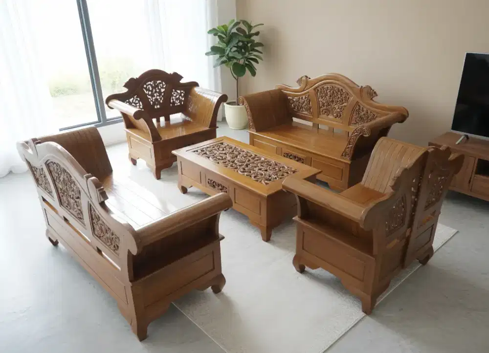Set Kursi Tamu Kayu Jati Ukir Jepara