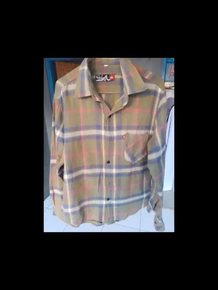 kemeja fanel kota-kota lengan panjang